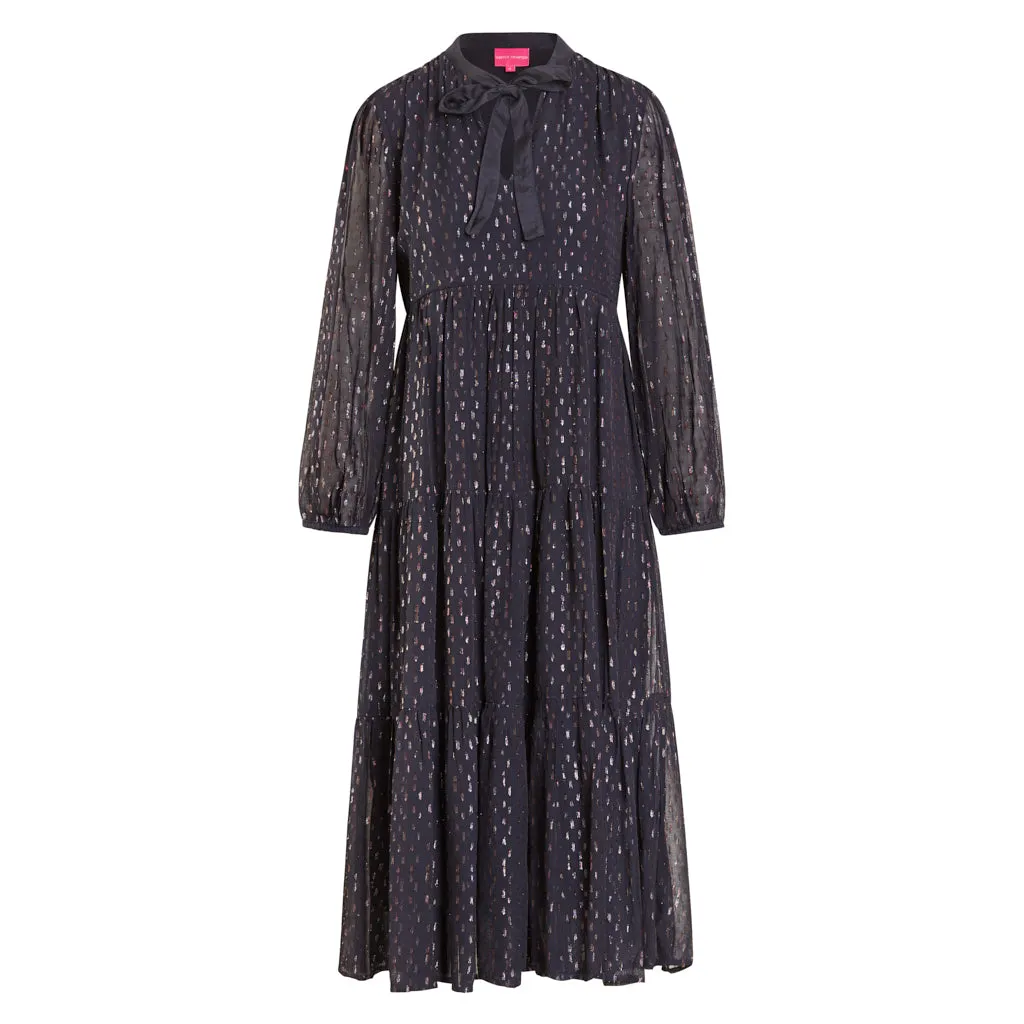 Ink Metallic Lurex Tie It up Springfield Dress