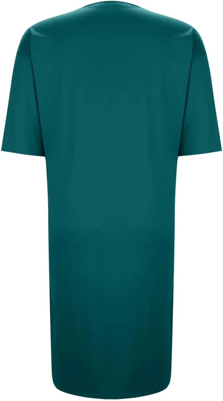 Knee Length T-Shirt Dress for Women Loose Short Sleeve Summer Pullover Dresses Casual Comfy Lounge Tunic Dress