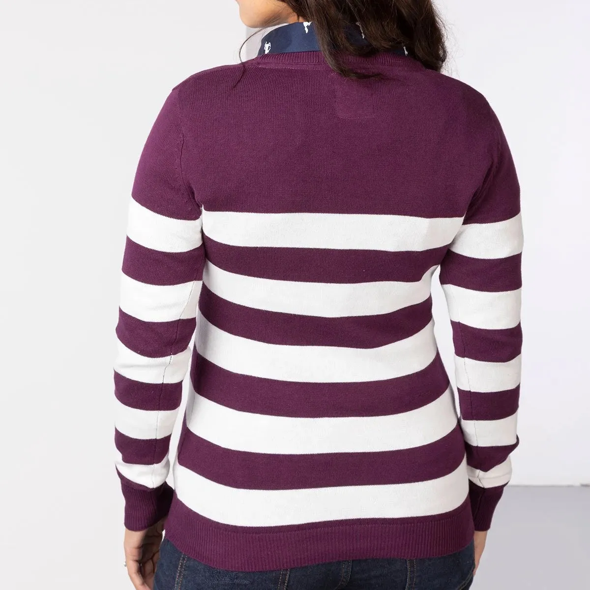 Ladies Stripey Crew Neck Sweater