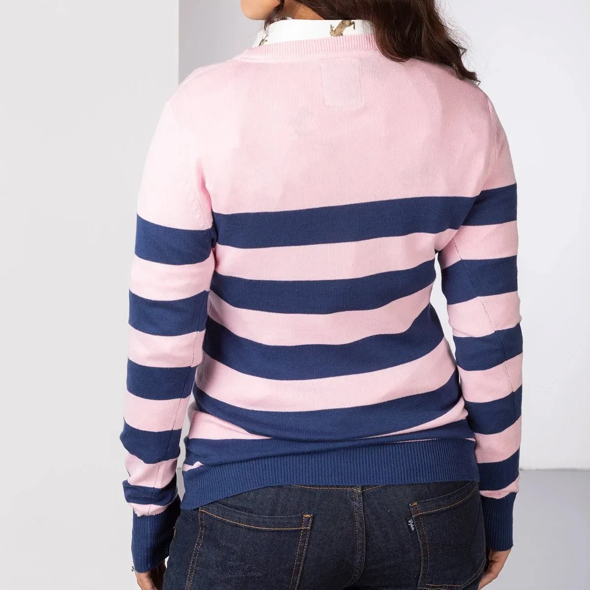 Ladies Stripey Crew Neck Sweater