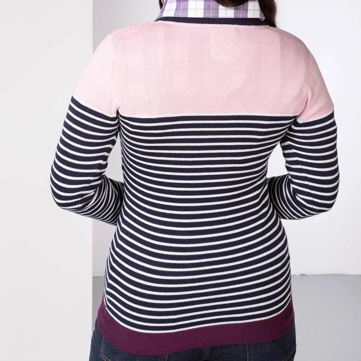 Ladies Stripey Crew Neck Sweater