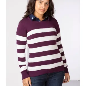 Ladies Stripey Crew Neck Sweater