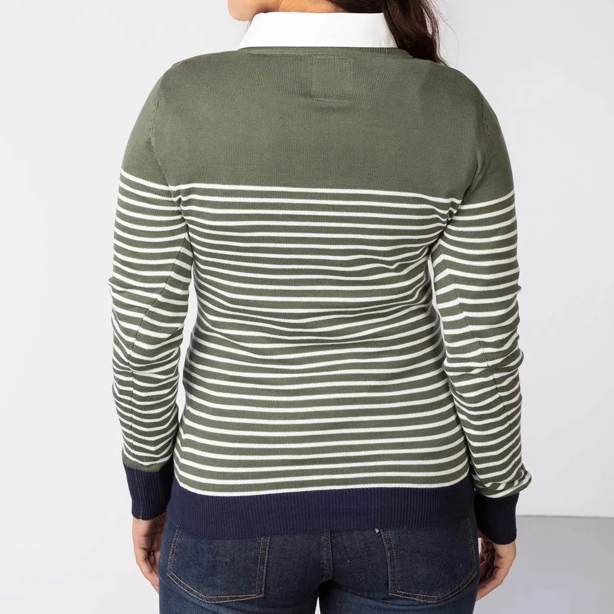 Ladies Stripey Crew Neck Sweater