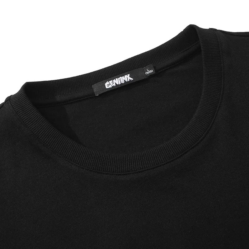 Letter Cartoon Print Loose Cotton T-Shirt