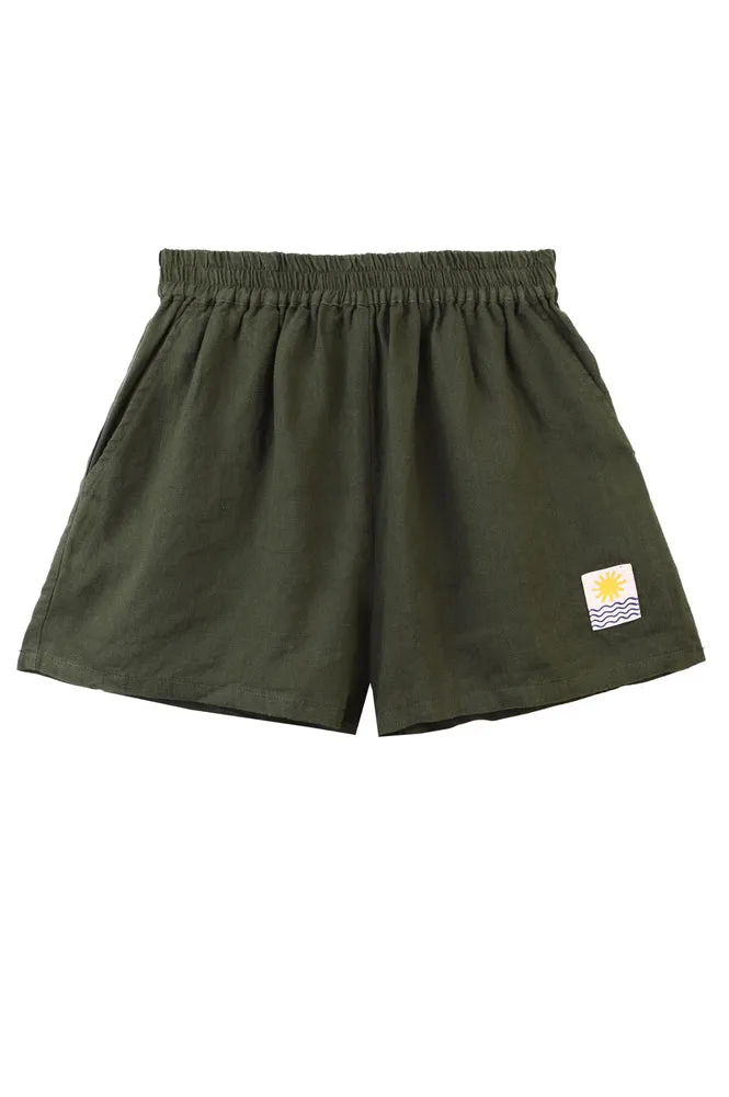 L.F. Markey Linen Hunter Green Shorts