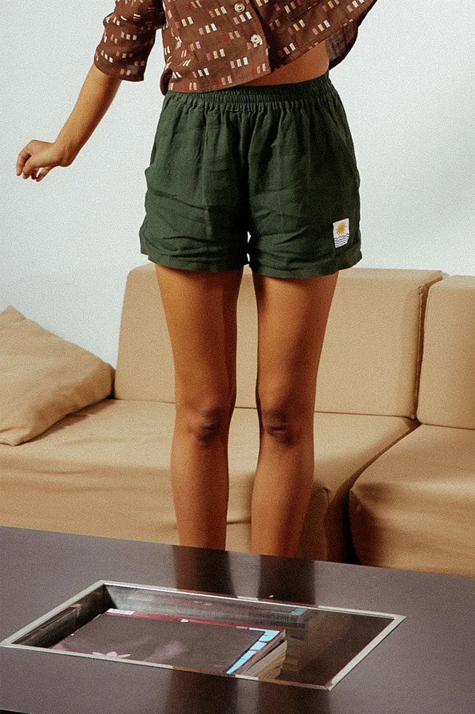 L.F. Markey Linen Hunter Green Shorts