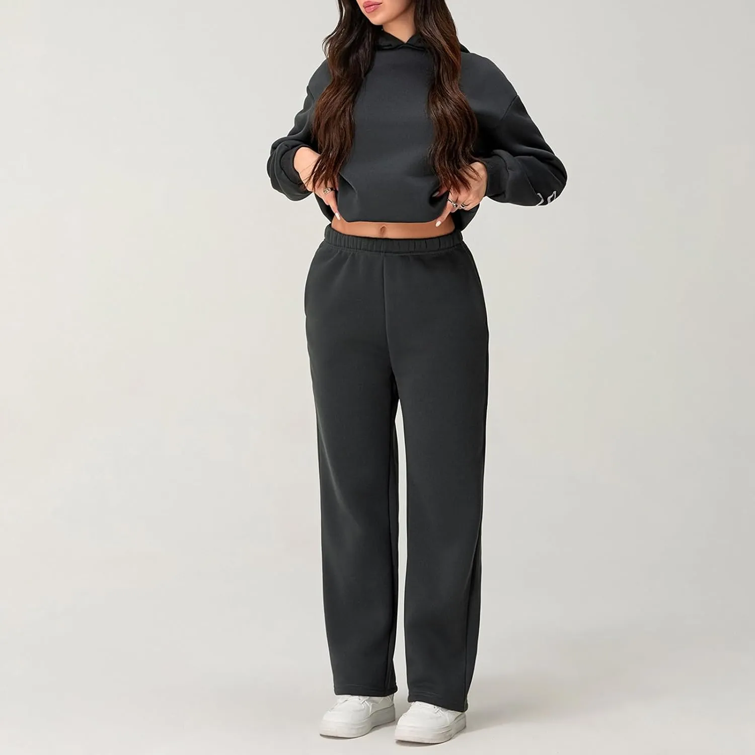 lisenraIn Women 2 Piece Tracksuit Outfits Sets Bow Print Hoodie and Sweatpants Set Casual Matching Sweat Set Loungewear