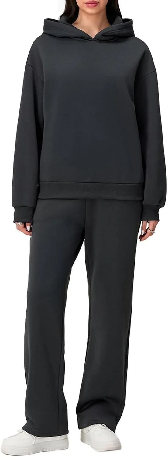 lisenraIn Women 2 Piece Tracksuit Outfits Sets Bow Print Hoodie and Sweatpants Set Casual Matching Sweat Set Loungewear