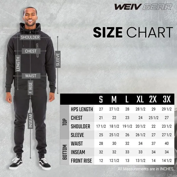 Men's Active Wear Orange Zipper Jacket & Pants Tracksuit