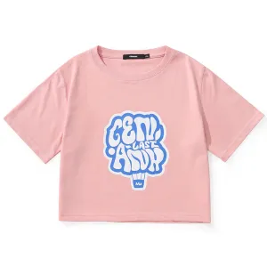 Minimalist Bm Style Navel Letter Print Crop T-Shirt