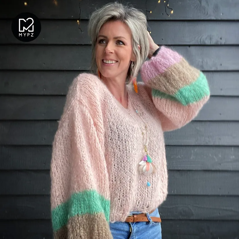 MYPZ Light Mohair v-neck Pullover Palms