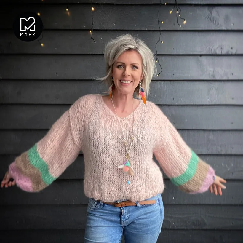MYPZ Light Mohair v-neck Pullover Palms