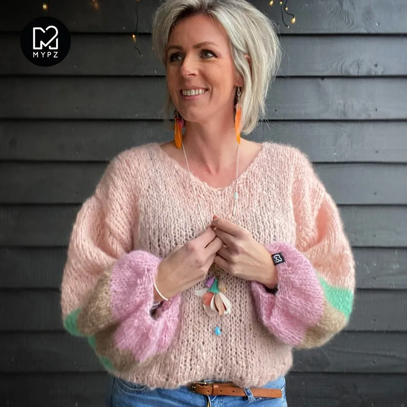 MYPZ Light Mohair v-neck Pullover Palms
