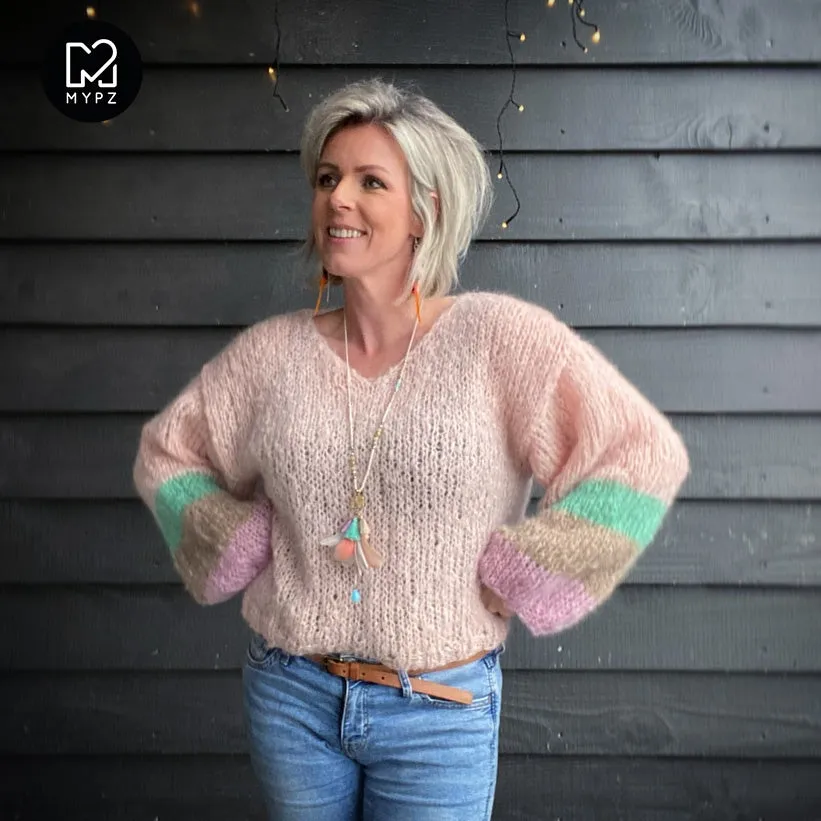 MYPZ Light Mohair v-neck Pullover Palms