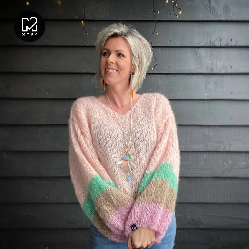 MYPZ Light Mohair v-neck Pullover Palms