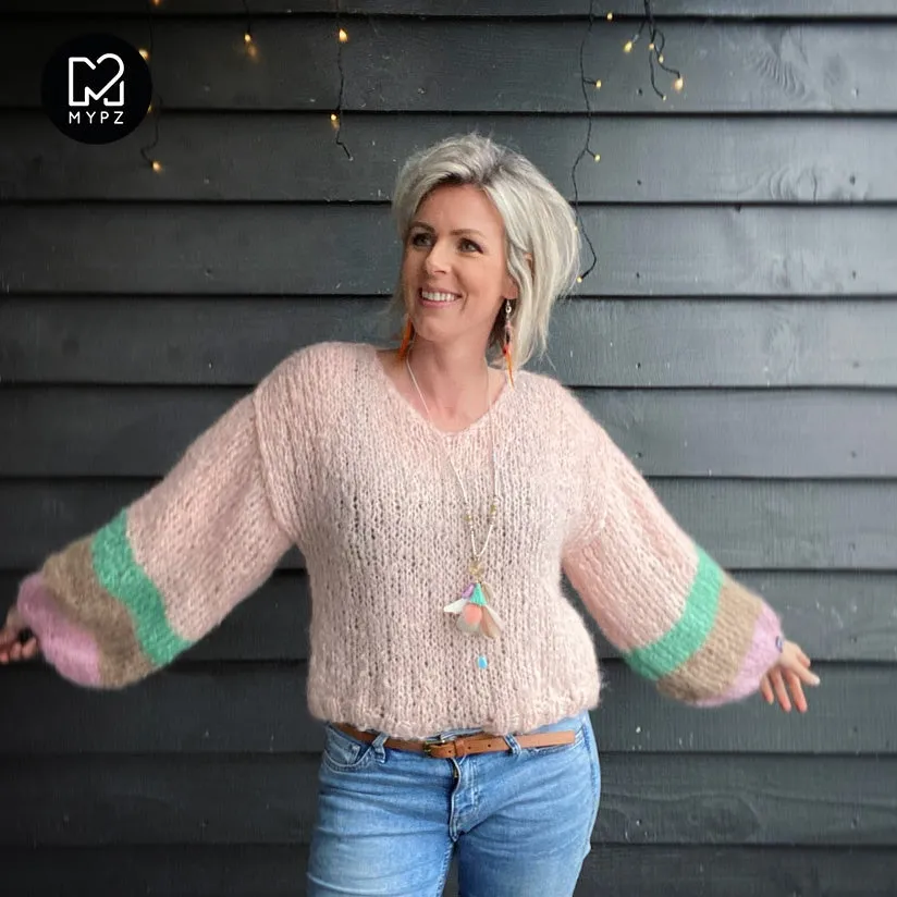 MYPZ Light Mohair v-neck Pullover Palms