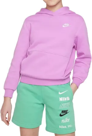 Nike Sportswear Boys' Club Pullover Hoodie (US, Alpha, Medium, Regular, Rush Fuchsia/White)