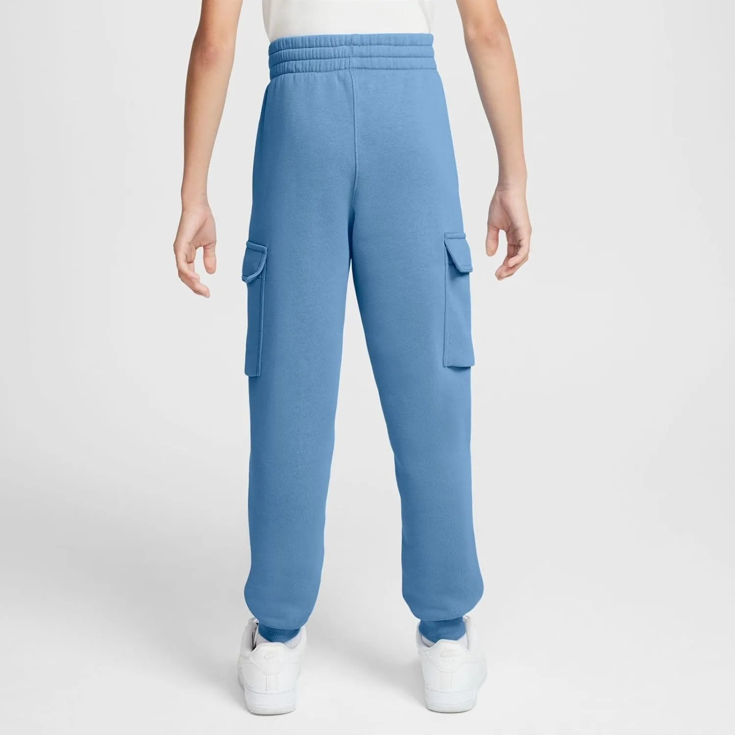 Nike Sportswear Club Fleece Big Kids' Cargo Pants (FD3012-489, Blue Beyond/Blue Beyond/White)