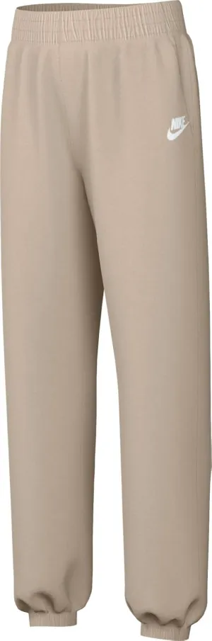 Nike Sportswear Club Fleece Big Kids' (Girls') Loose Pants (SANDDRIFT/SANDDRIFT/White, FD2933-126) Size Medium
