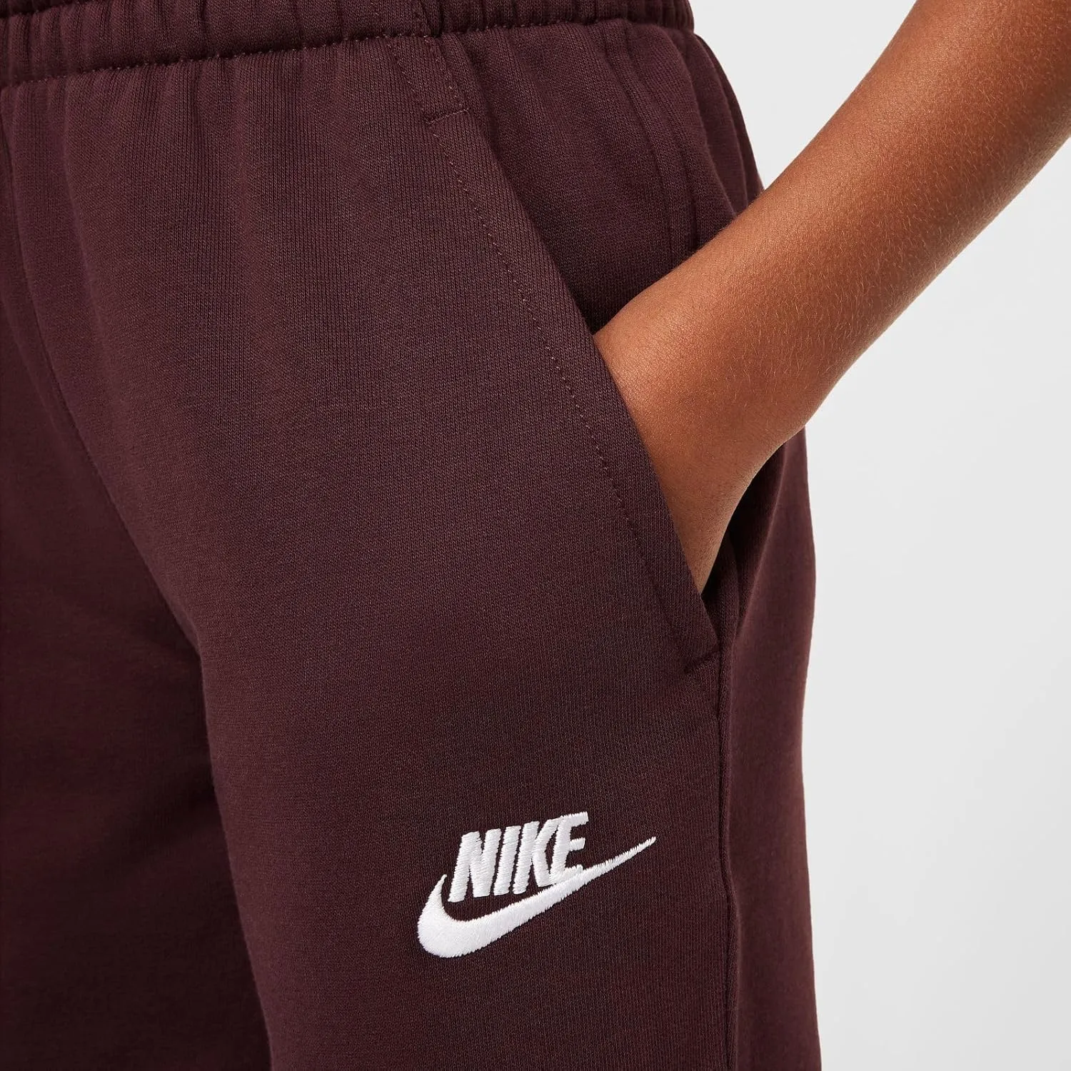 Nike Sportswear Club Fleece Big Kids' Joggers (FD3008-652, Burgundy Crush/White)