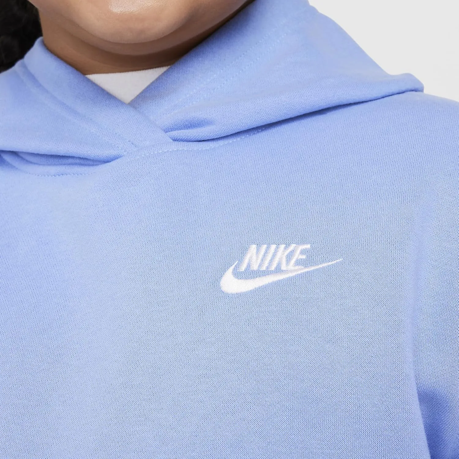 Nike Sportswear Club Fleece Big Kids' Pullover Hoodie (Extended Size) (FD3001-494, Royal Pulse/White)