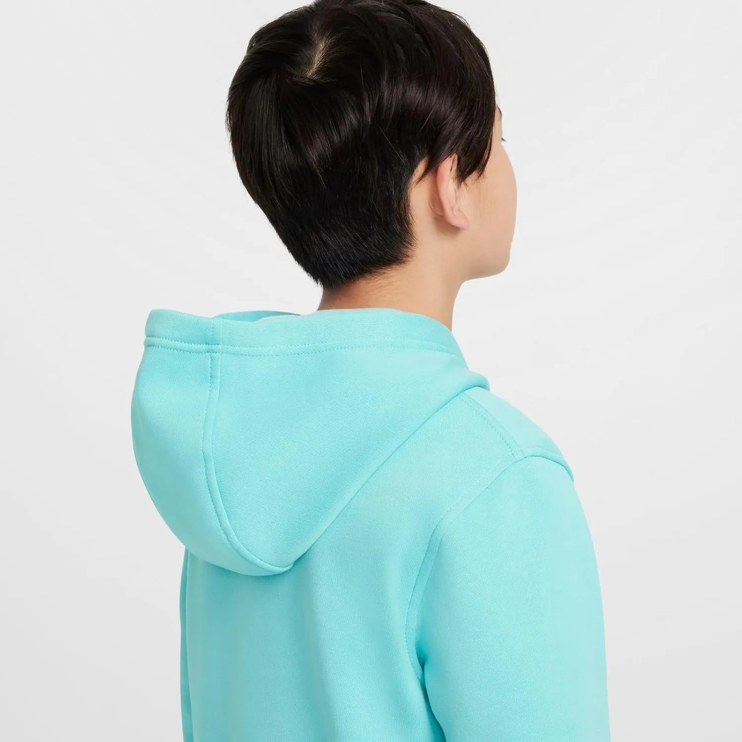 Nike Sportswear Club Fleece Big Kids' Pullover Hoodie (FD3000-300, Green Frost/White)