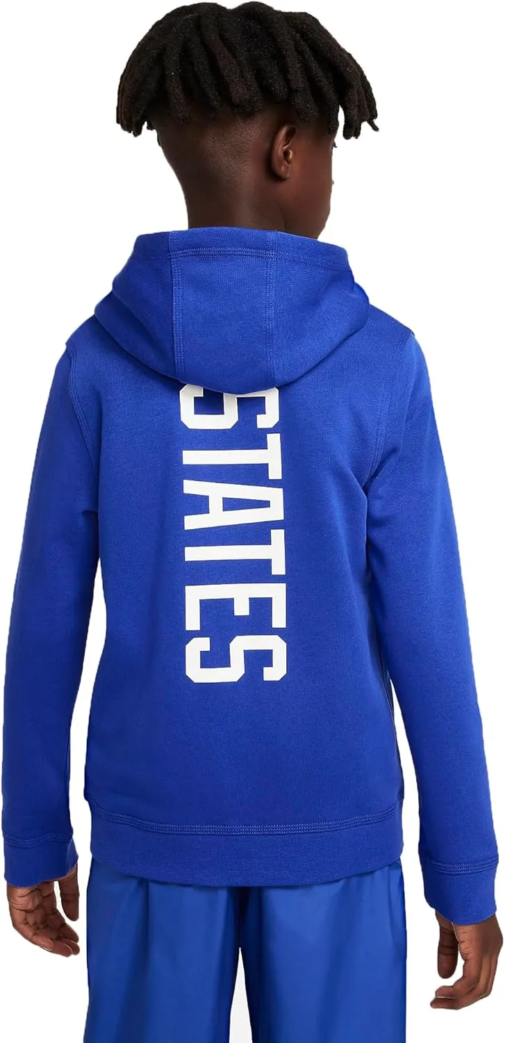 Nike USA Team Unisex Big Kid Youth Full-Zip Fleece Hoodie