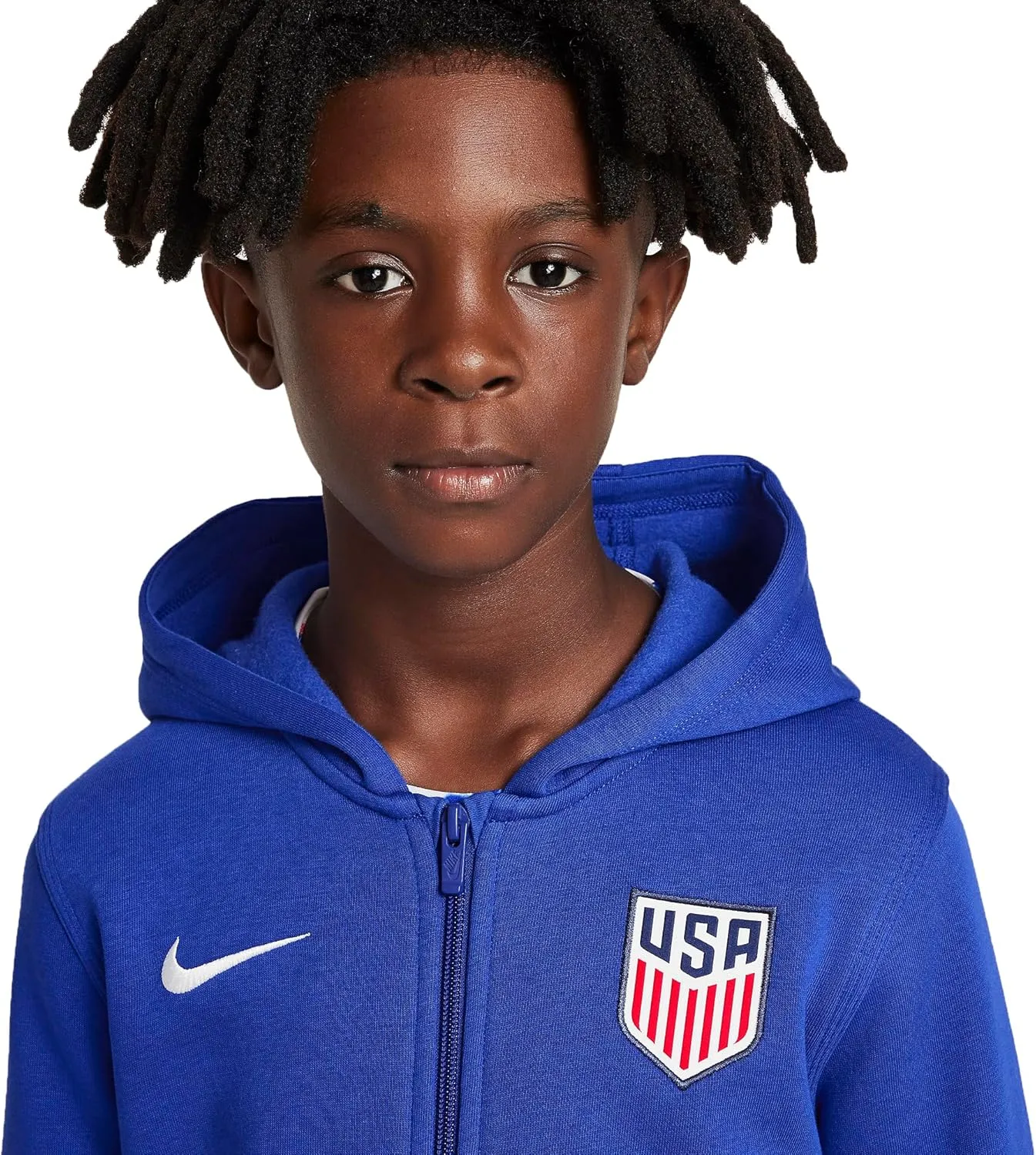 Nike USA Team Unisex Big Kid Youth Full-Zip Fleece Hoodie