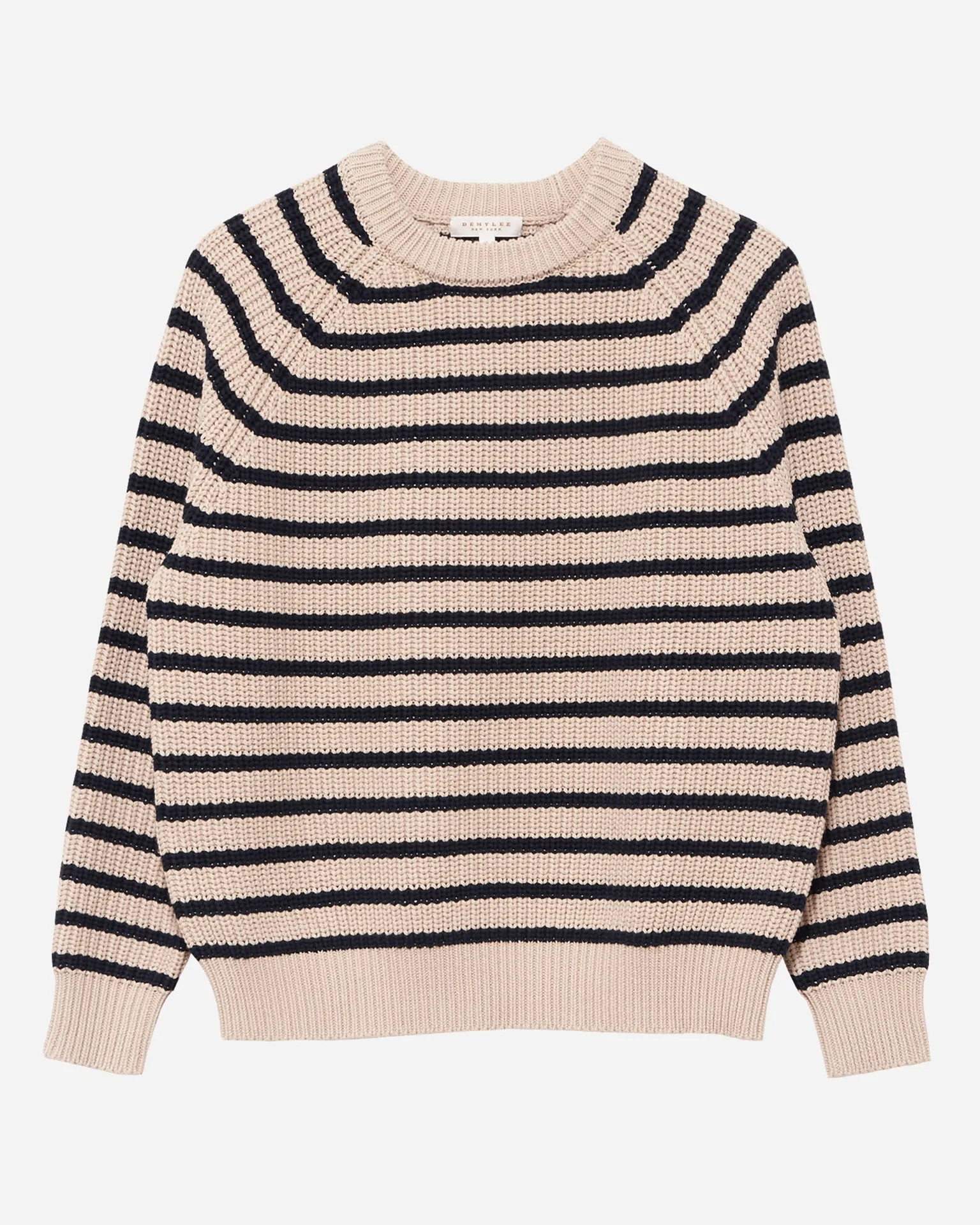 Phoebe Stripe Sweater in Natural/Navy