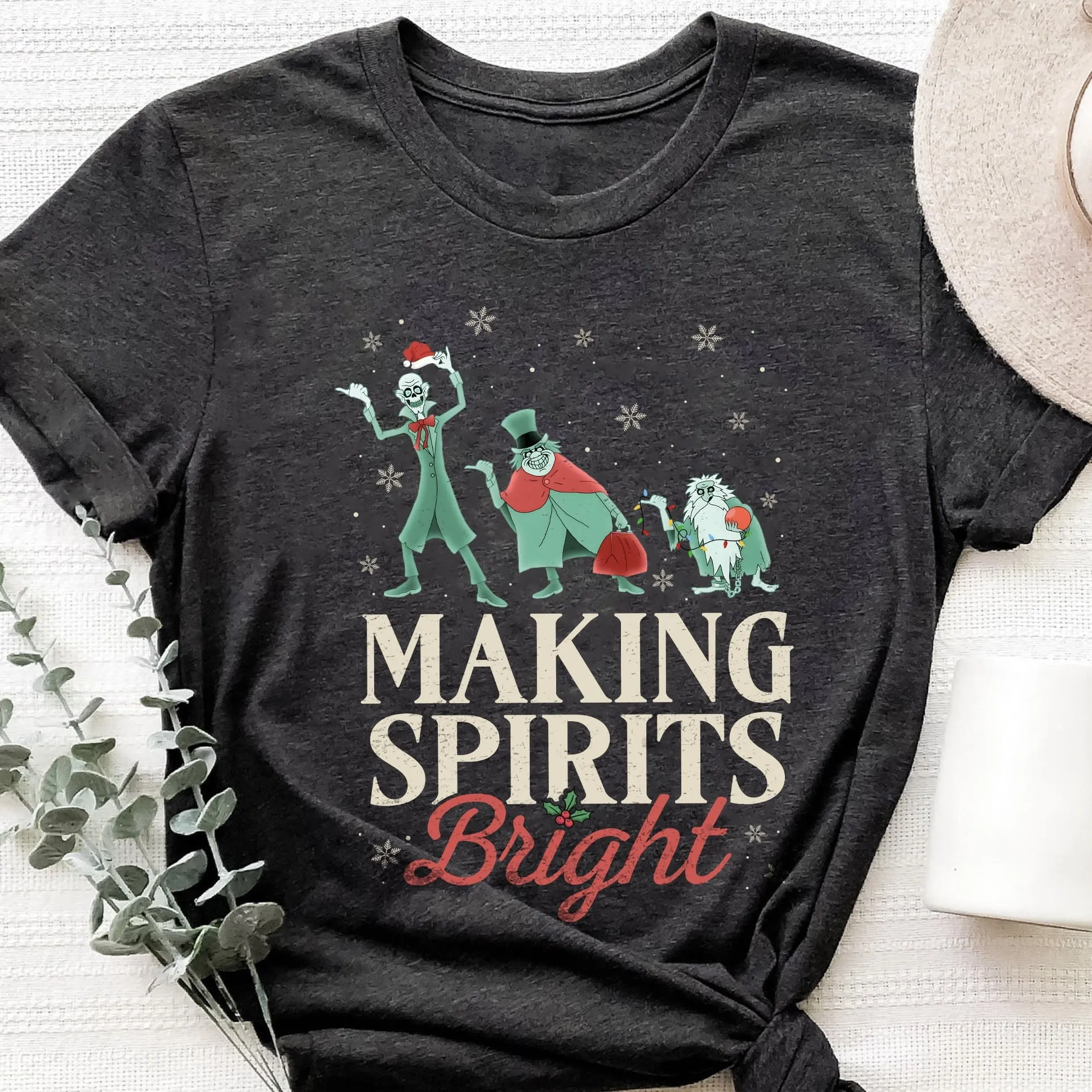 "Making Spirits Bright" Christmas T-Shirt – Fun Holiday Ghost Design