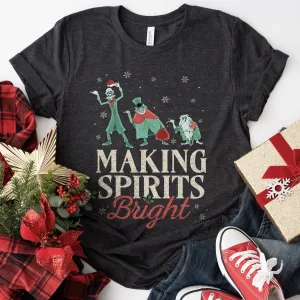 "Making Spirits Bright" Christmas T-Shirt – Fun Holiday Ghost Design