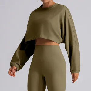 Round Neck Sweater T Shirt Short Sports Bottoming Shirt Yoga Running Loose Long Sleeve Top Women