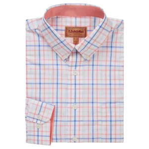 Schoffel Holkham Classic Mens Shirt - Flamingo/Cloud/Blue