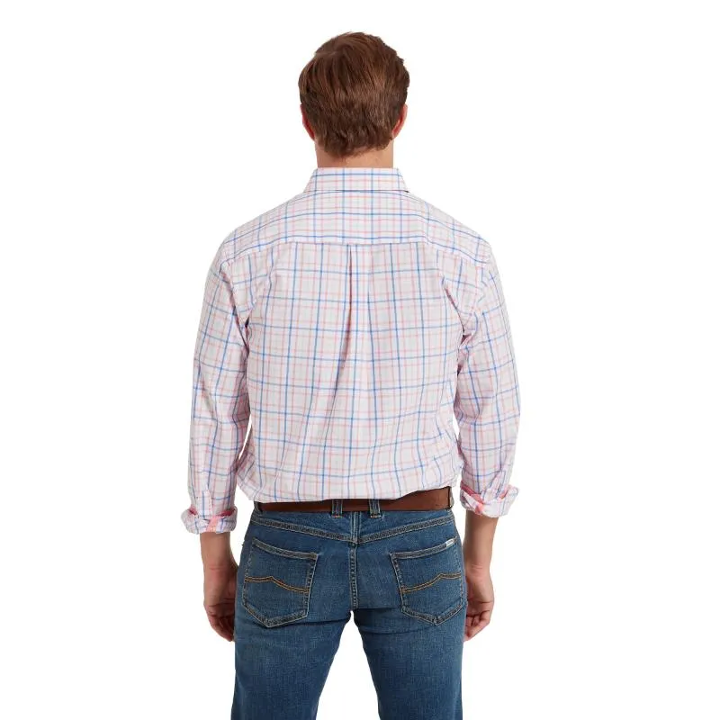 Schoffel Holkham Classic Mens Shirt - Flamingo/Cloud/Blue