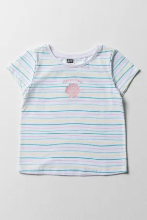 Short Sleeve Glitter T-Shirt Blue