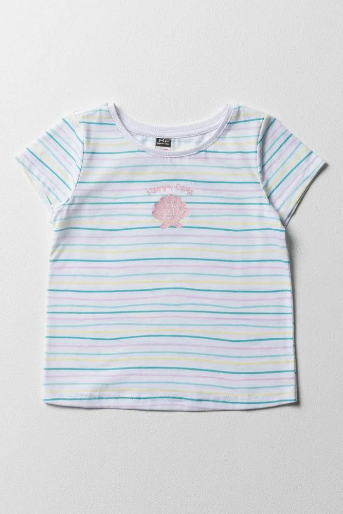 Short Sleeve Glitter T-Shirt Blue