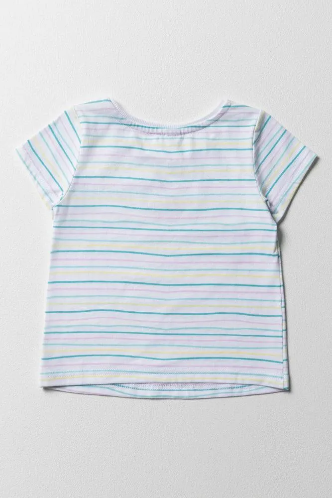 Short Sleeve Glitter T-Shirt Blue