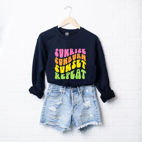 Sunrise Sunburn Sunset Graphic Sweatshirt