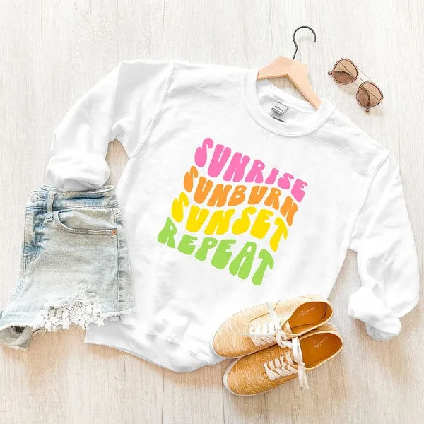 Sunrise Sunburn Sunset Graphic Sweatshirt