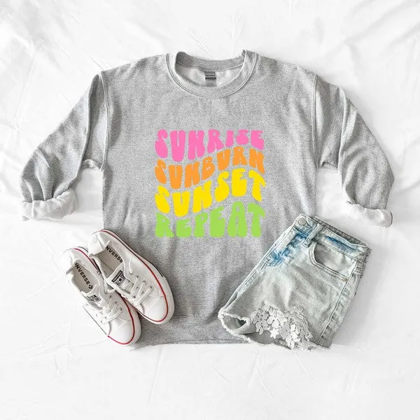 Sunrise Sunburn Sunset Graphic Sweatshirt