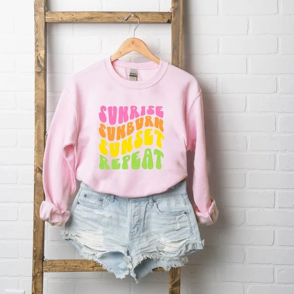 Sunrise Sunburn Sunset Graphic Sweatshirt