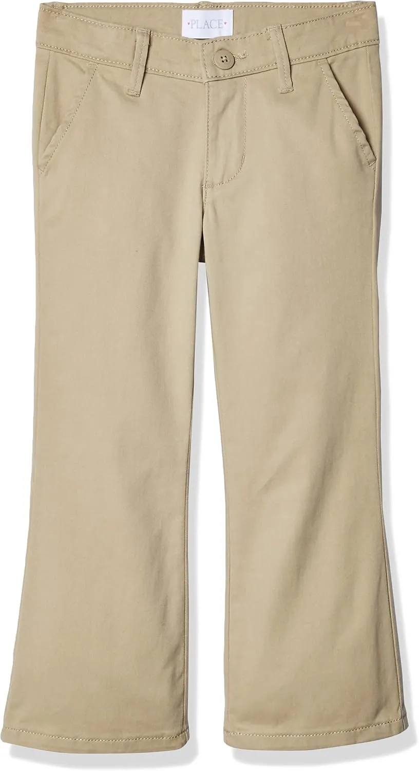 The Children's Place Girls' Toddler Uniform Bootcut Chino Pants