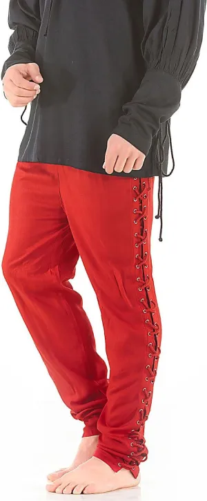 ThePirateDressing Medieval Renaissance Pirate Cosplay Costume Mens Lace-Up Pants
