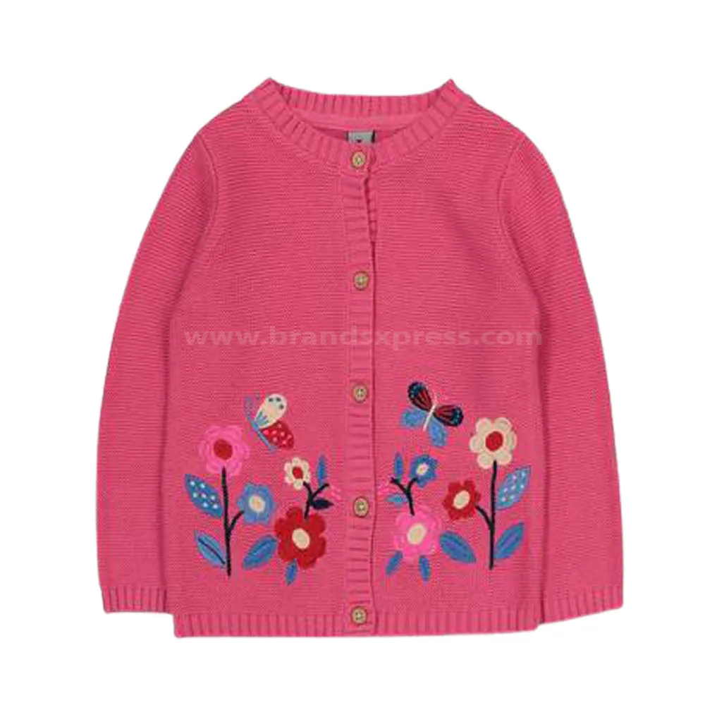 TU Embroided Flowers And Butterflies Pink Cardigan 7789