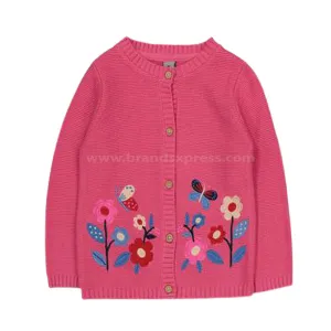 TU Embroided Flowers And Butterflies Pink Cardigan 7789