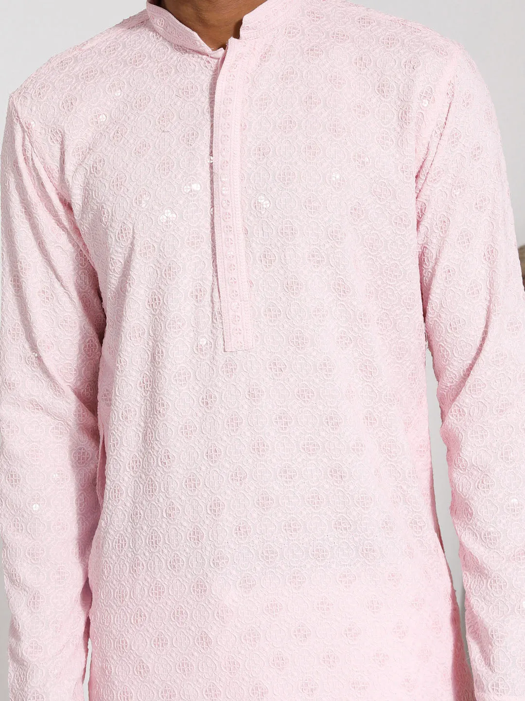 VASTRAMAY Pink Rayon Kurta And Pyjama