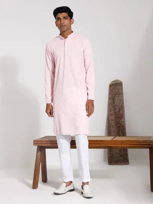 VASTRAMAY Pink Rayon Kurta And Pyjama