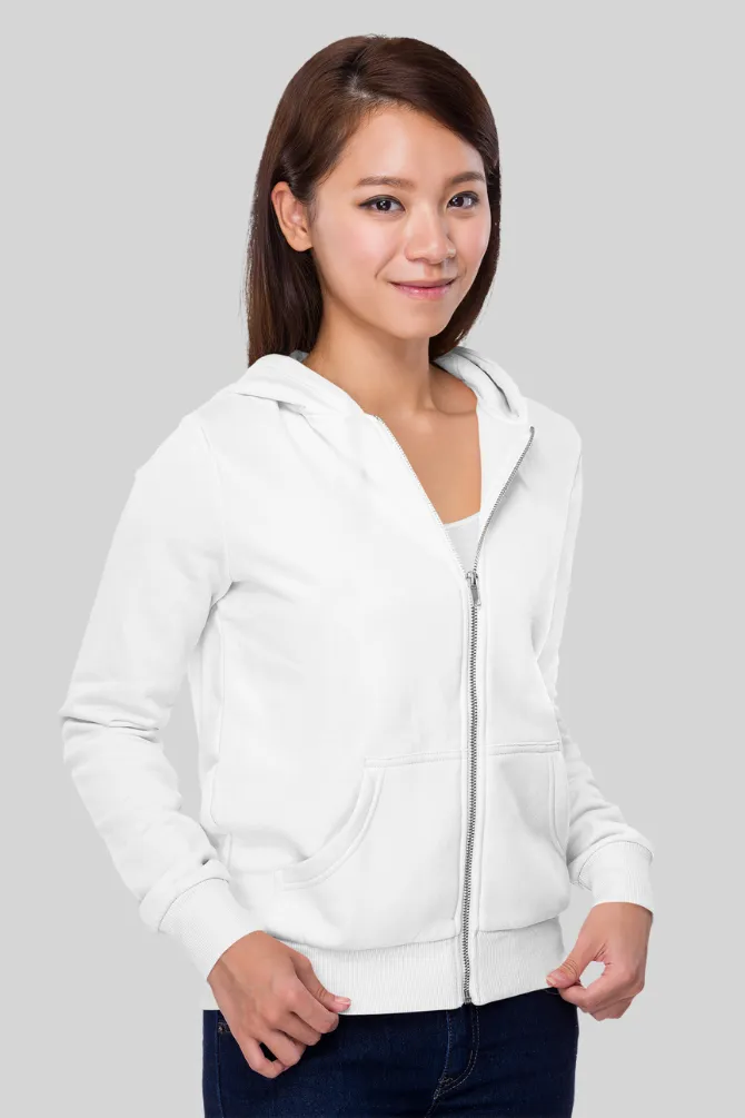 White Zip Hoodie for women