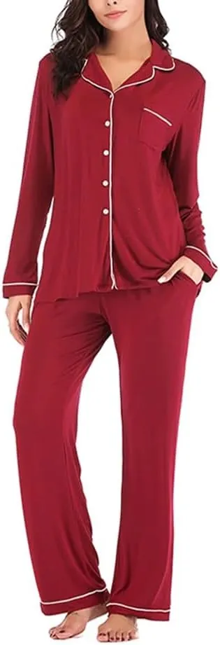 Women Autumn Pajamas Long Sleeve Soft Loungewear Set Winter Women's Pajama Sets