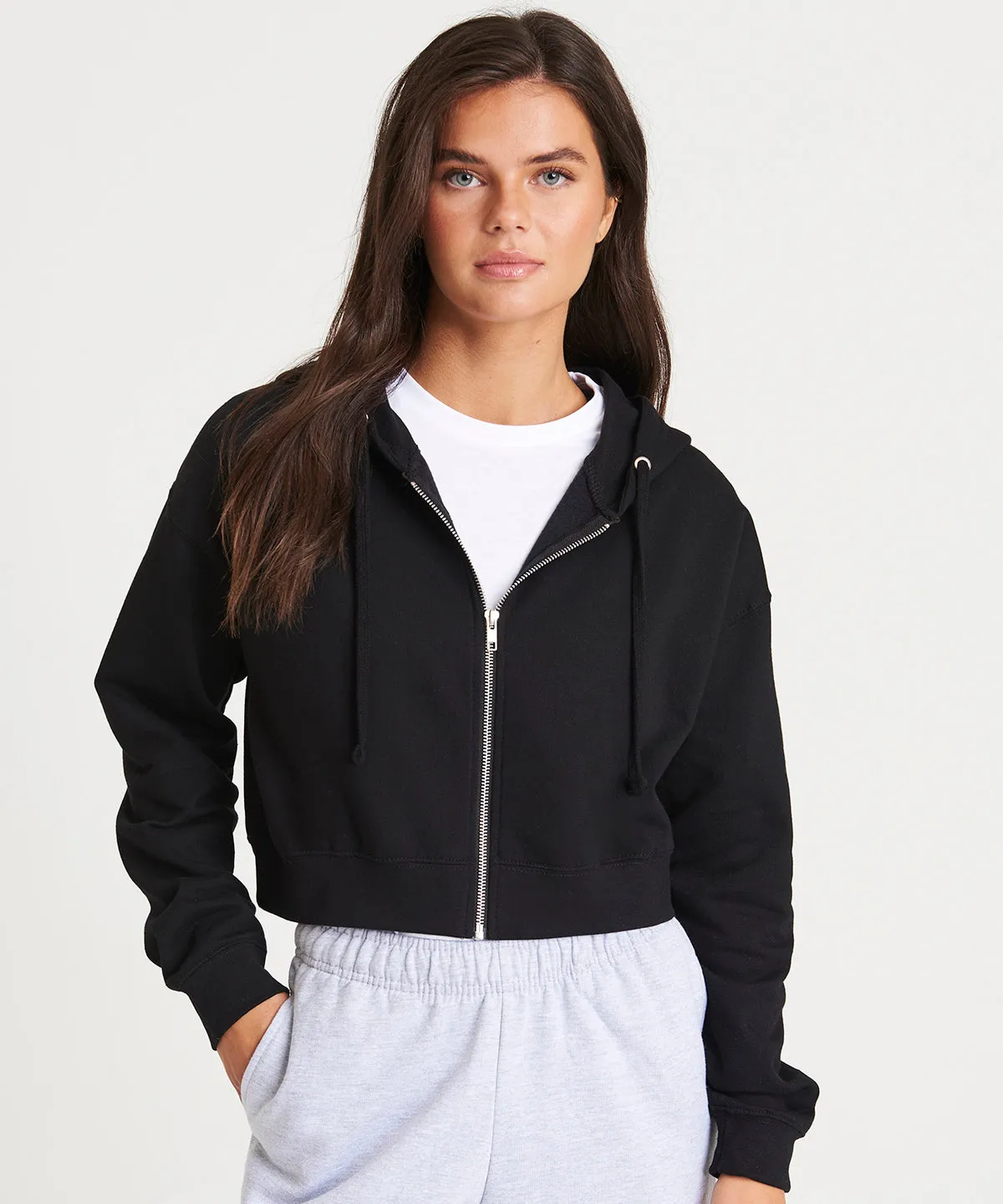 Womens fashion cropped zoodie | Dusty Green